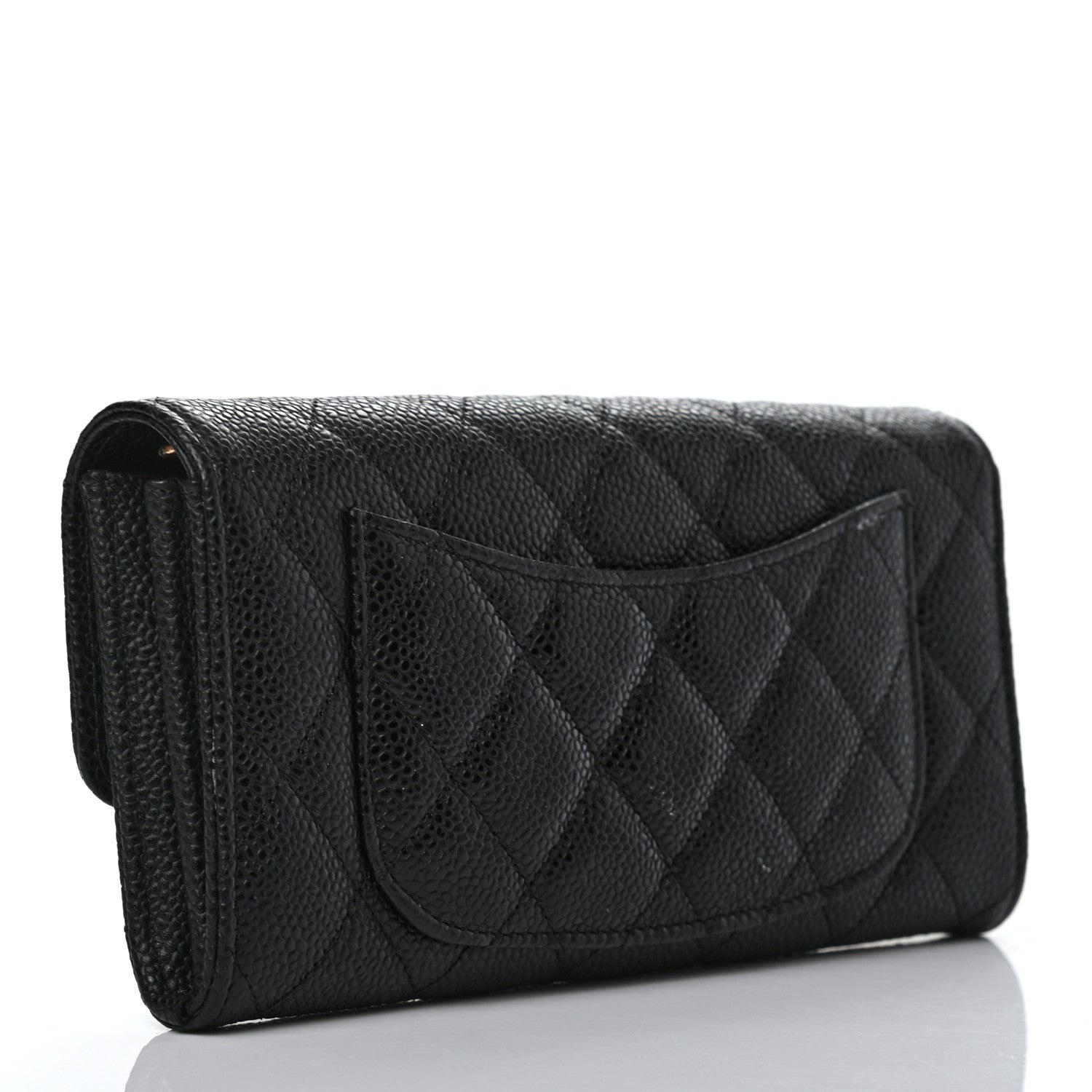 Chanel Caviar Quilted Large Gusset Flap Wallet Black 3 of 8