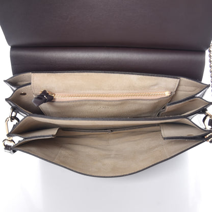 Chloe Calfskin Suede Medium Faye Shoulder Bag Carbon Brown 5 of 9