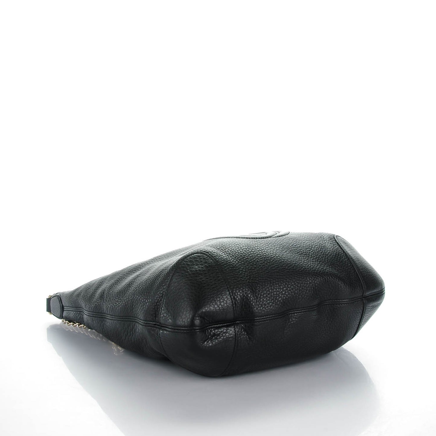 Pebbled Calfskin Medium Soho Chain Hobo Black