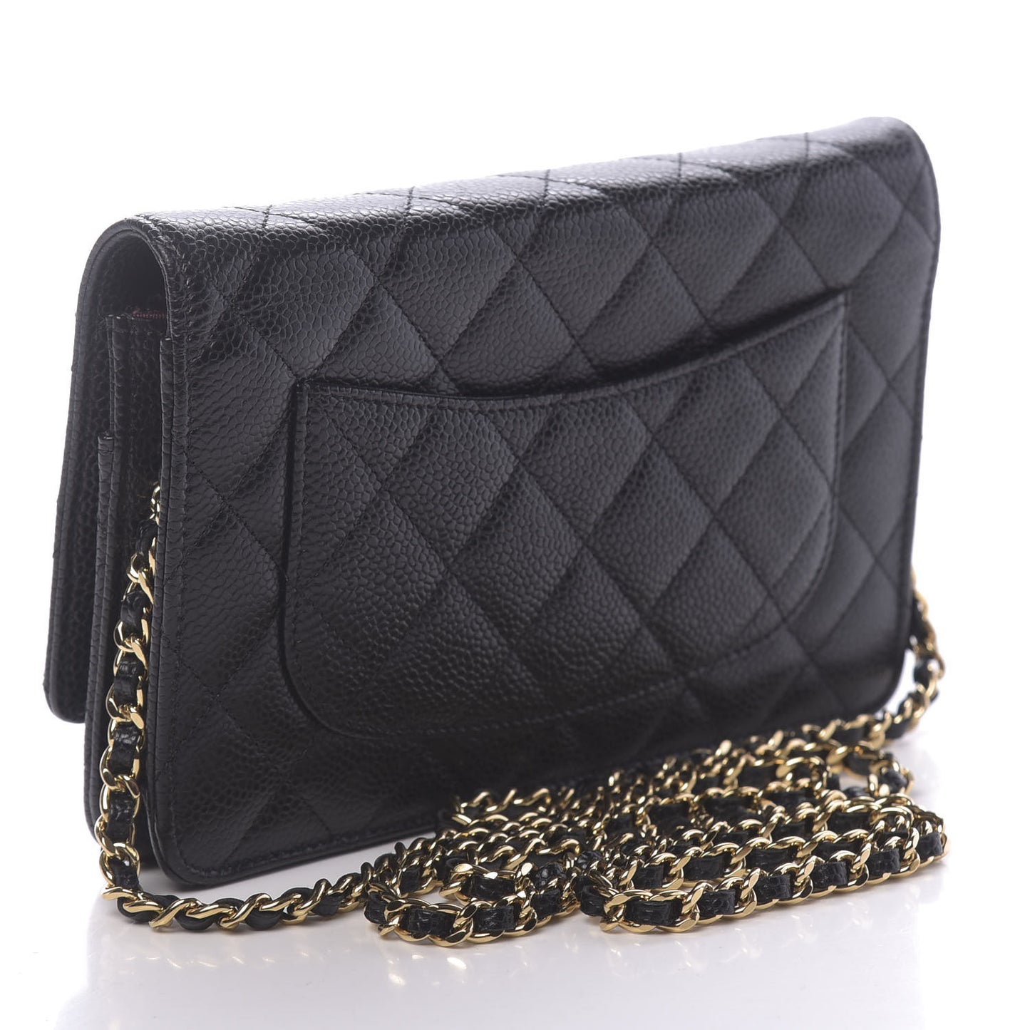 Caviar Quilted Wallet On Chain WOC Black