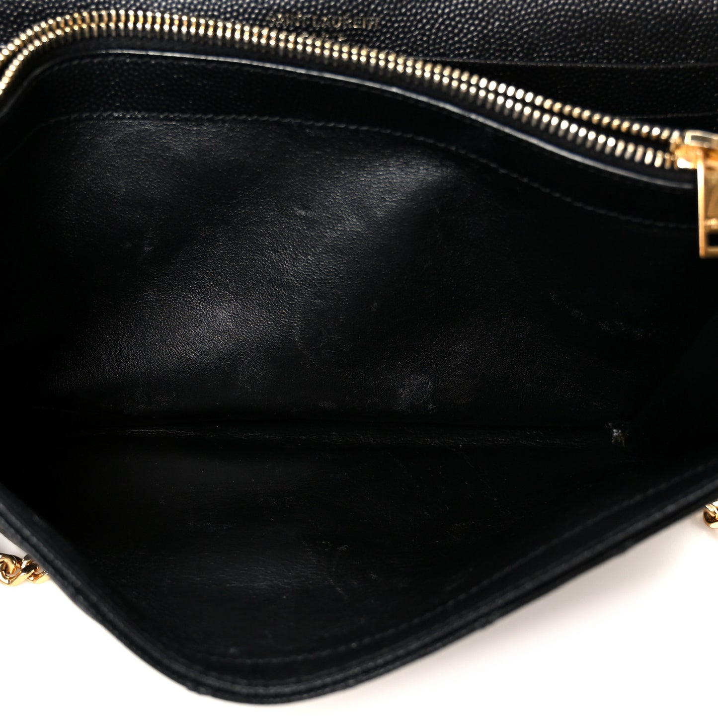 Grain De Poudre Mixed Matelasse Triquilt Monogram Chain Wallet Black