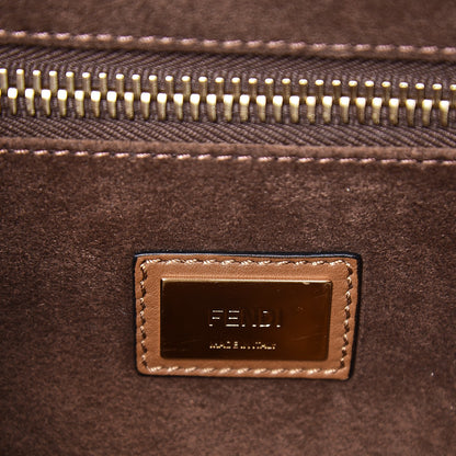 Fendi Calfskin Lace Up Large Peekaboo Iconic Satchel Cognac 9 of 10