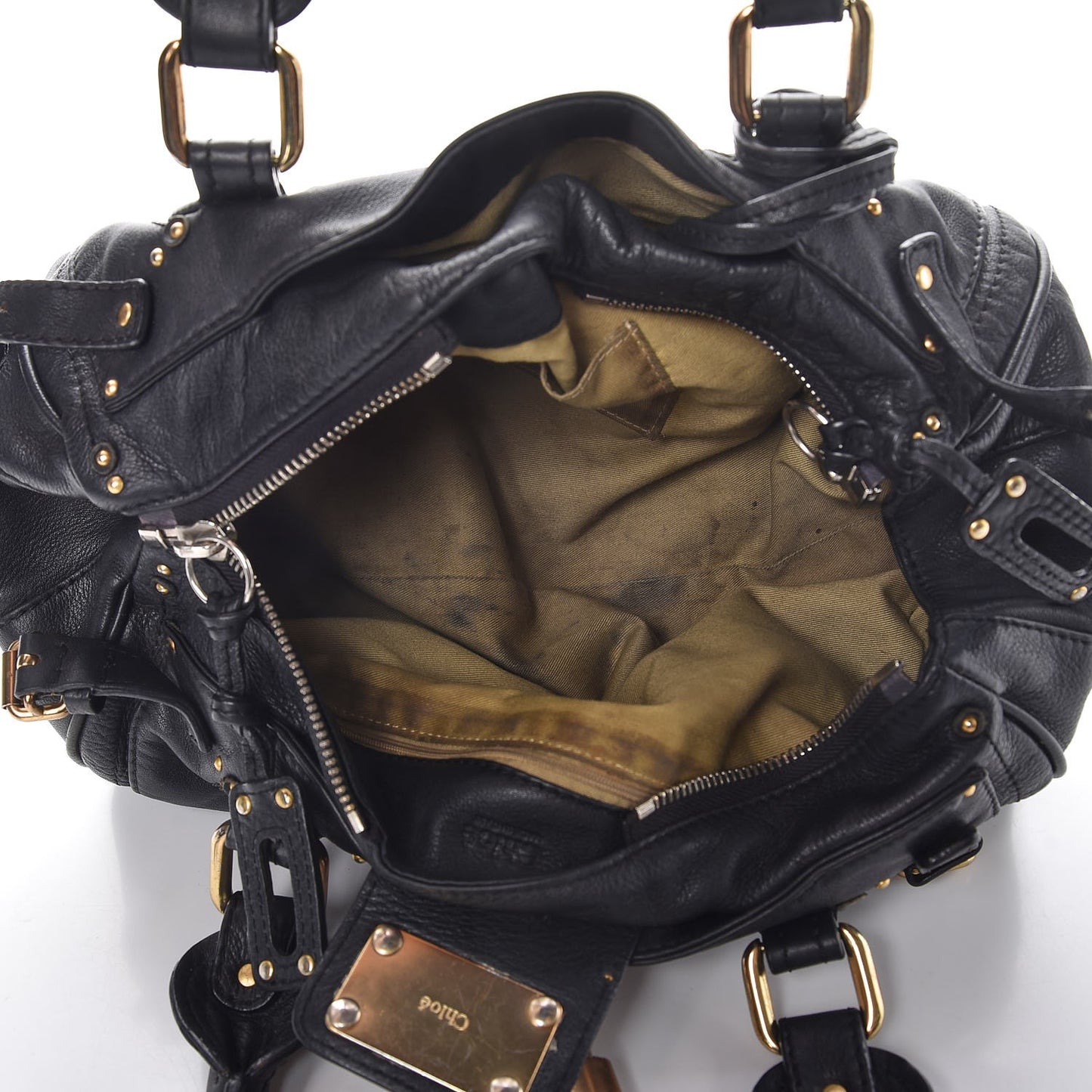 Calfskin Medium Paddington Satchel Black