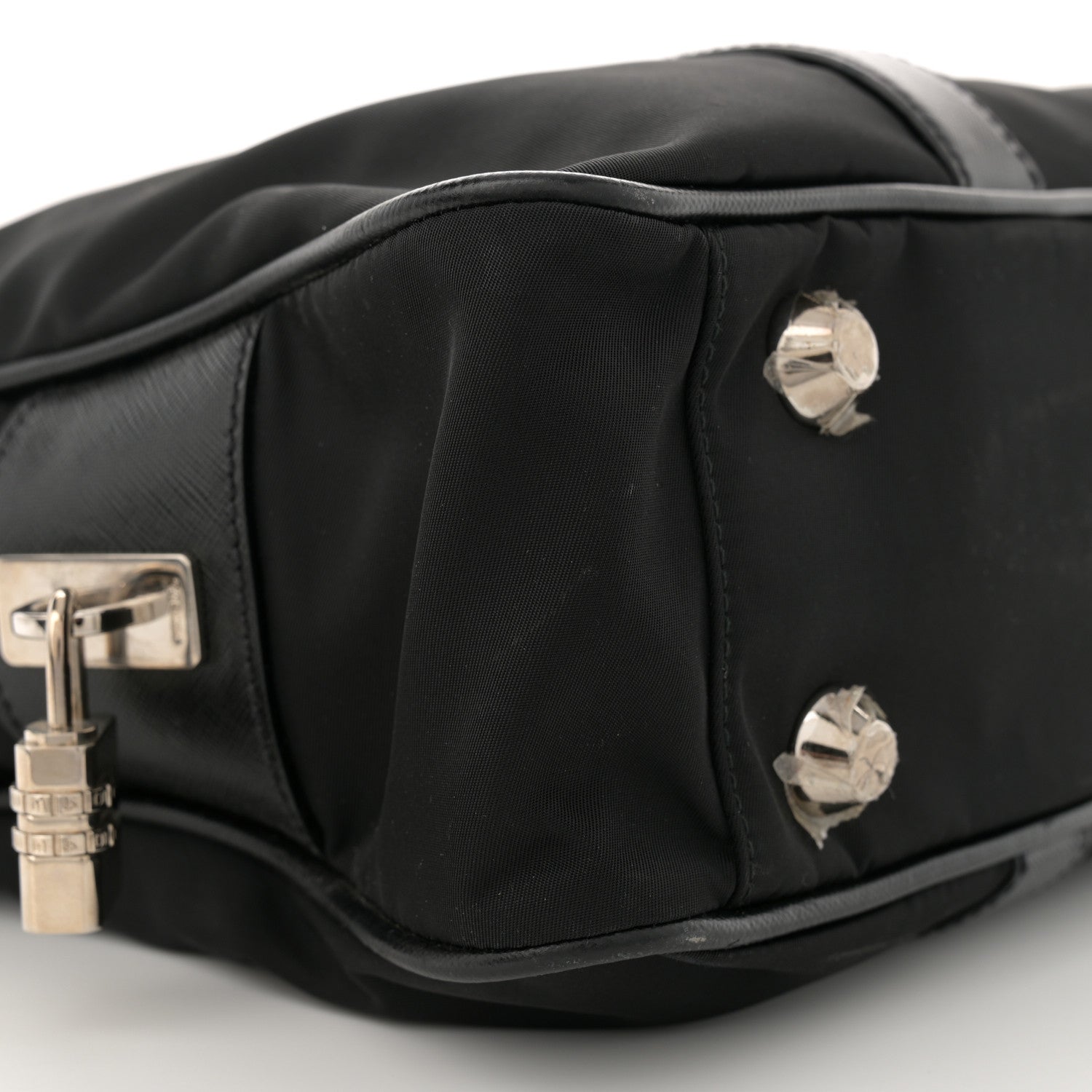 Prada Tessuto Nylon Saffiano Metal Triangle Logo Work Bag Black 9 of 14