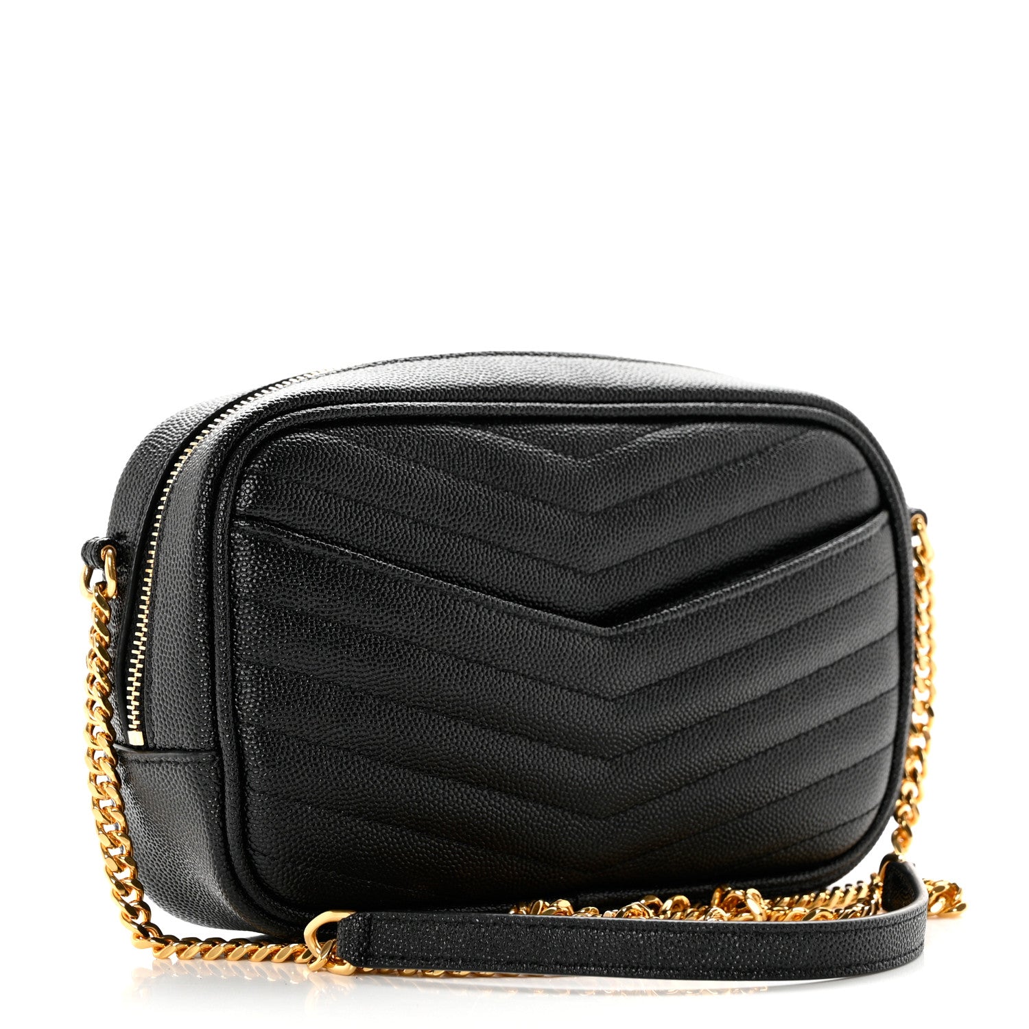 Saint Laurent Grain De Poudre Matelasse Monogram Mini Lou Camera Bag Black 3 of 10