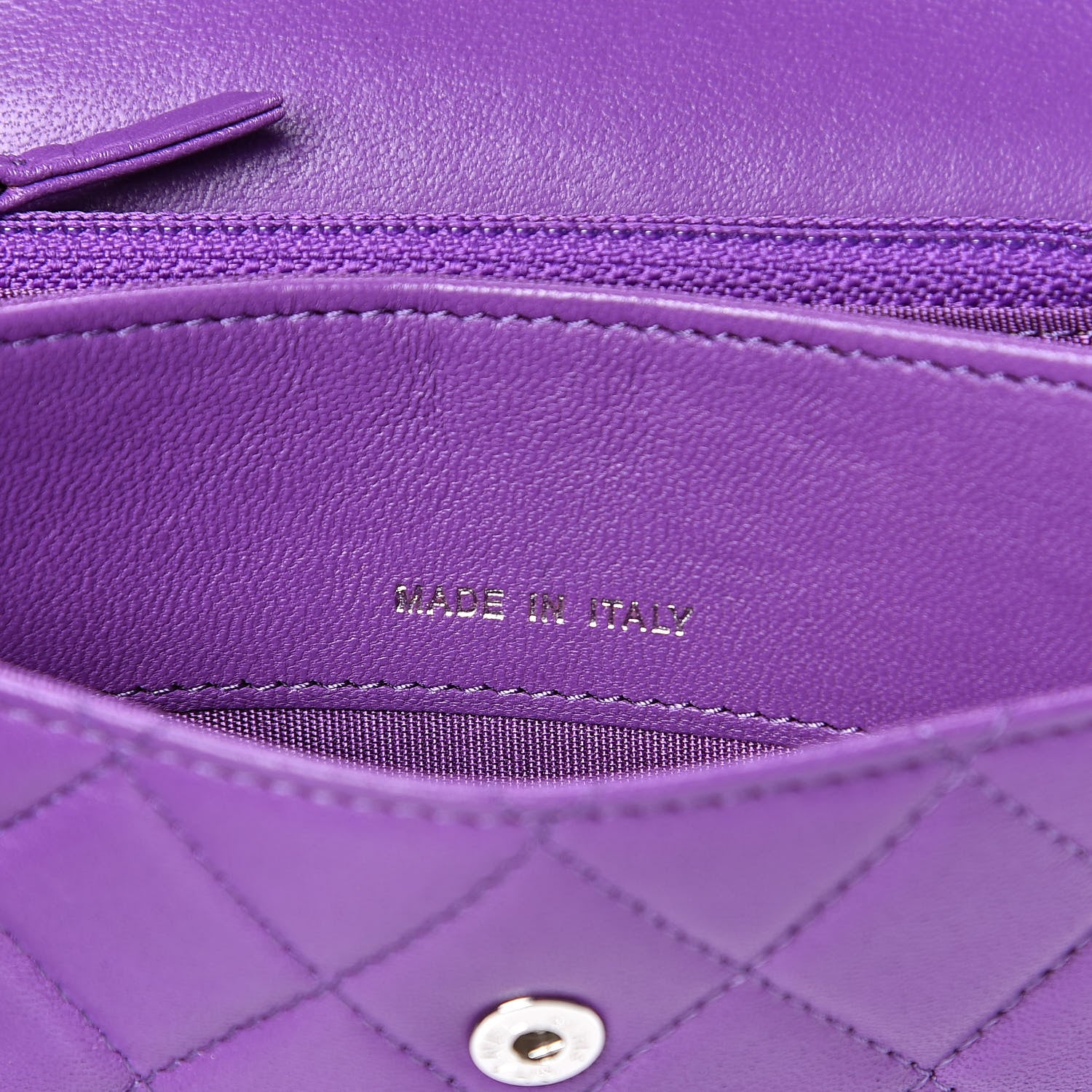 Chanel Lambskin Quilted Small Boy Flap Wallet Purple 8 of 14