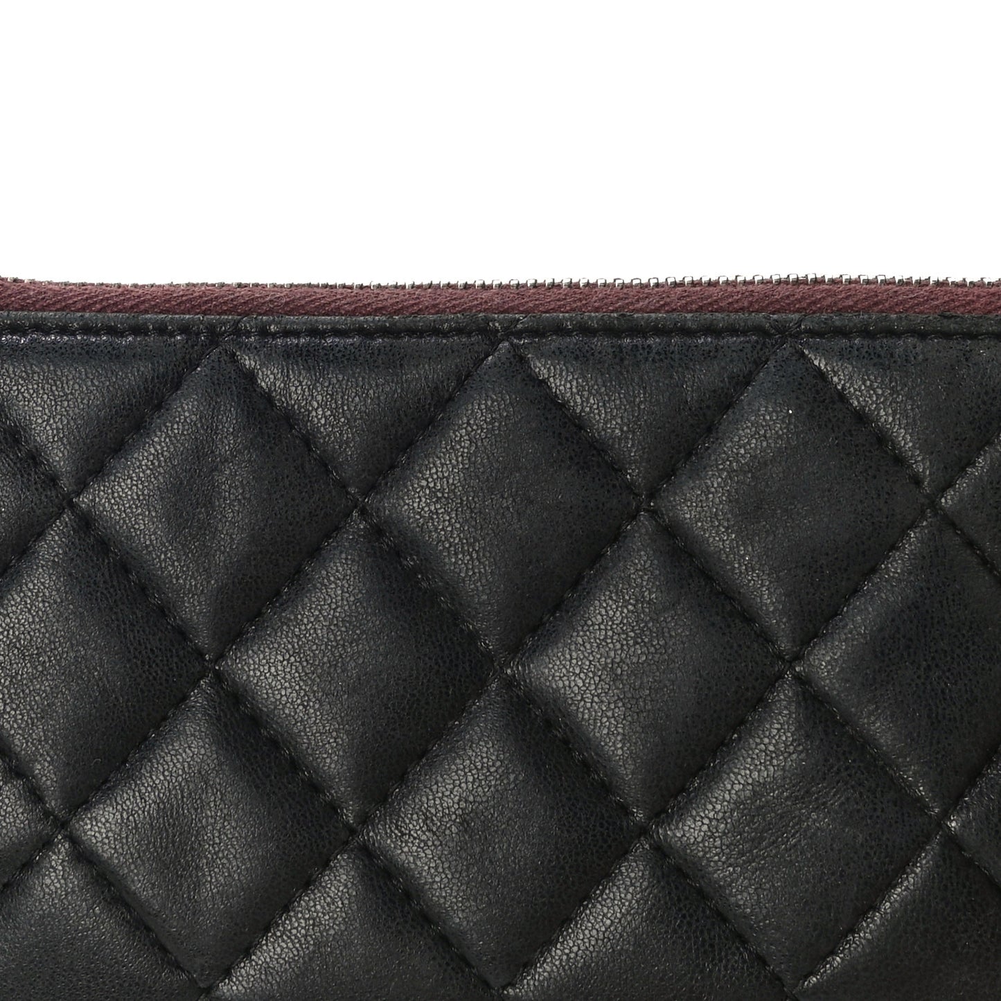 Lambskin Quilted Small Cosmetic Case Black