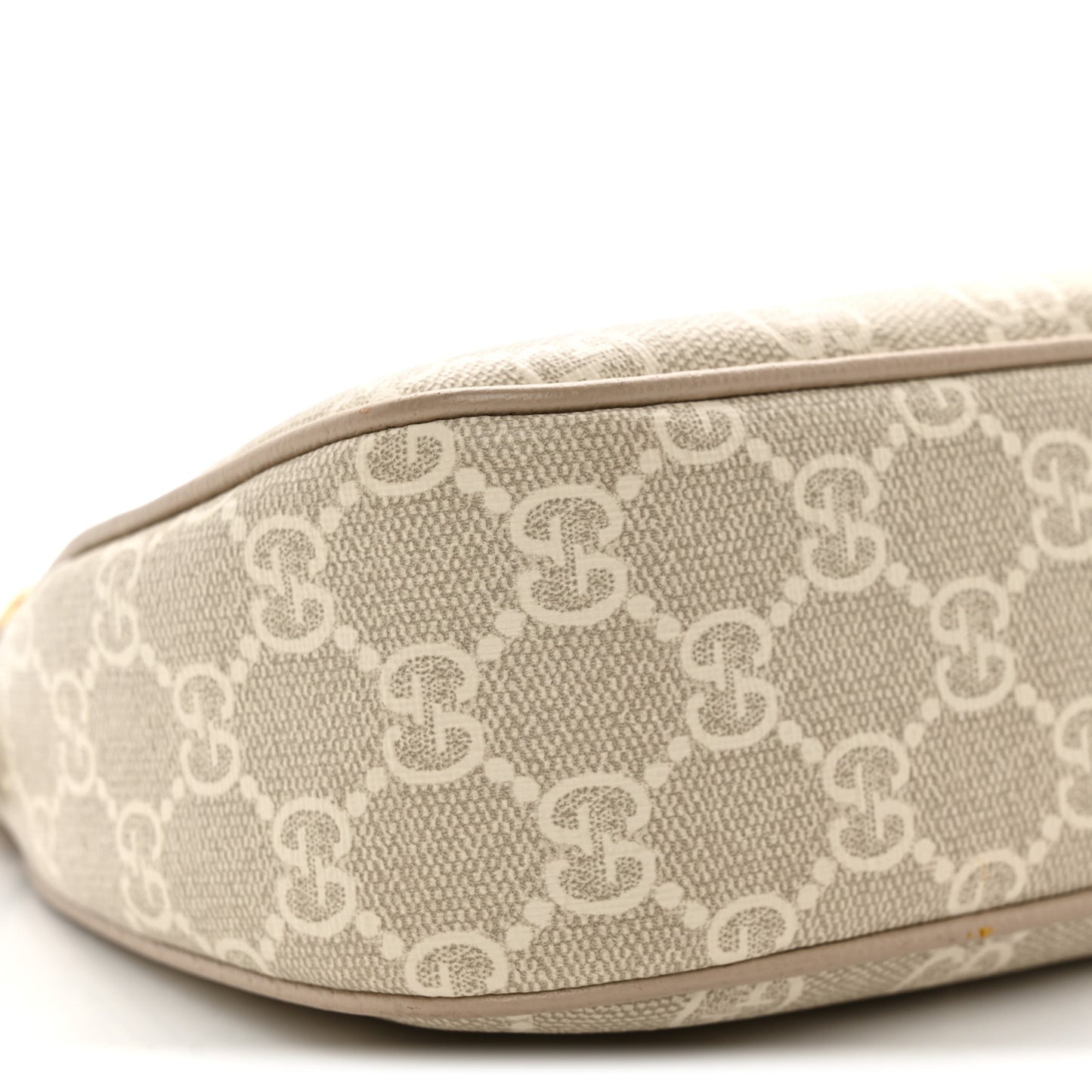 GG Supreme Monogram Textured Dollar Calfskin Small Ophidia Hobo Beige Mystic White Oatmeal