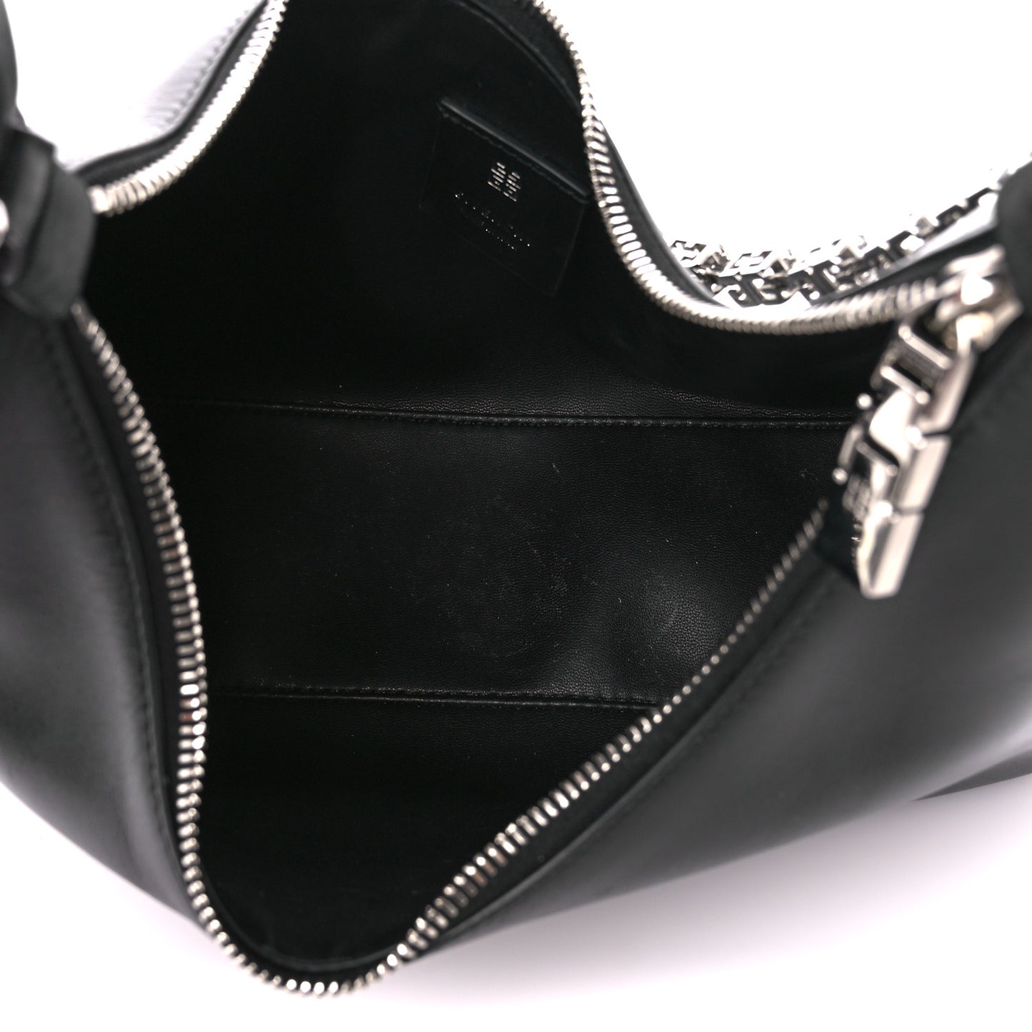 Smooth Calfskin Small Moon Cut Out Shoulder Bag Black