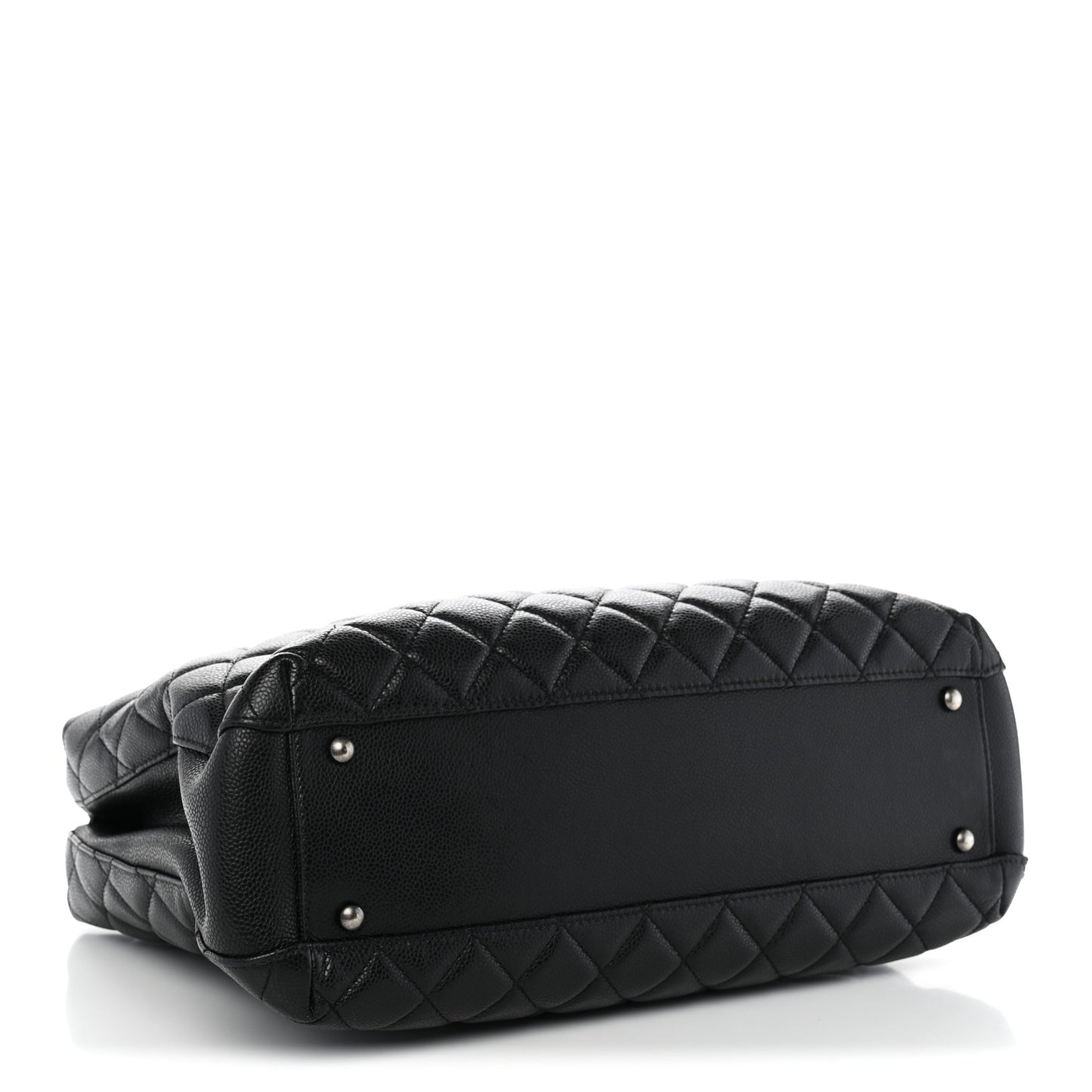 Caviar Quilted City Shopping Tote Black
