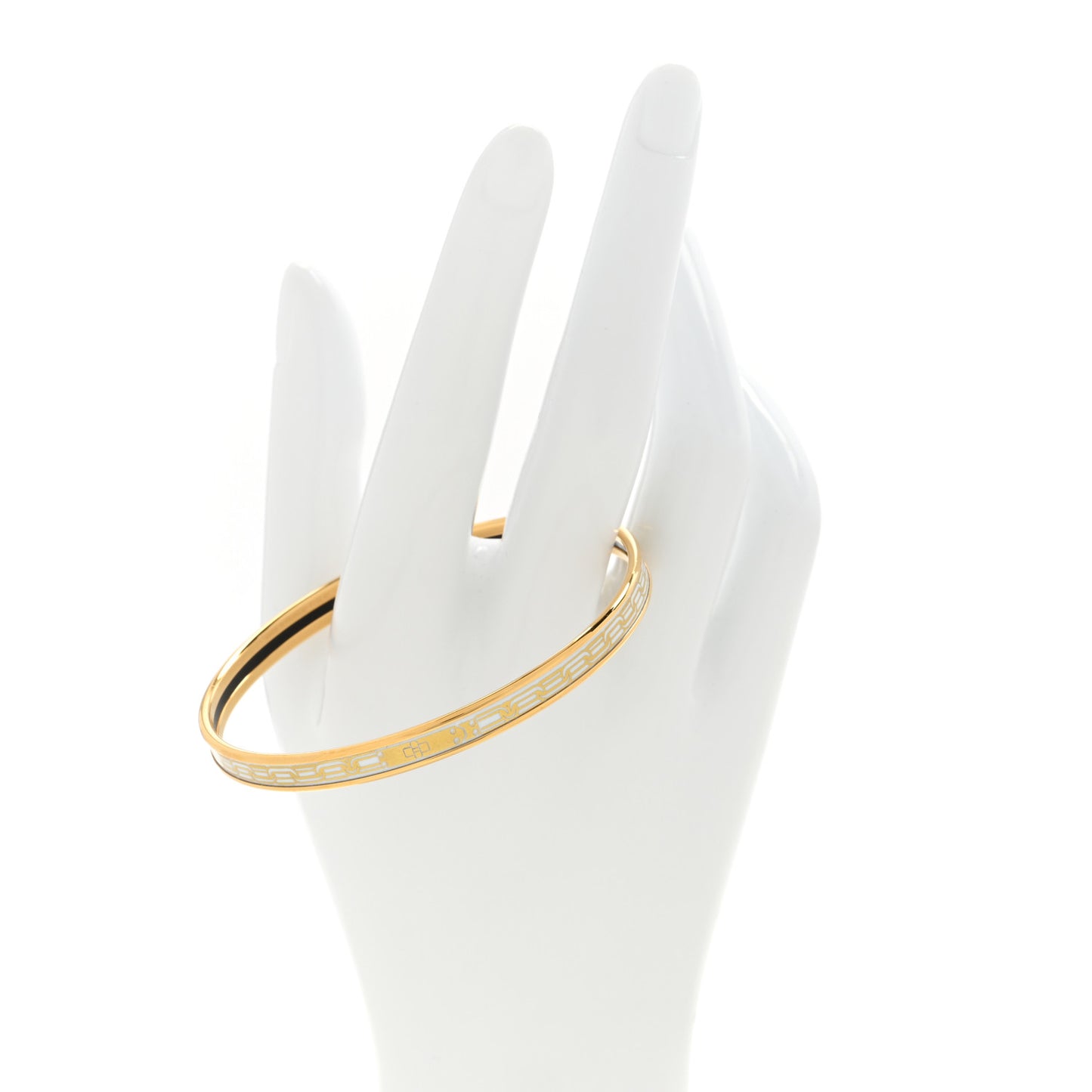 Enamel Printed Reaction En Chaines Extra Narrow Bracelet 65 White