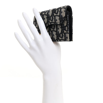 Christian Dior Oblique Saddle Card Holder Blue 2 of 8