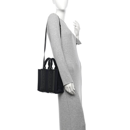 Chloe Calfskin Linen Small Woody Tote Deep Denim 2 of 10