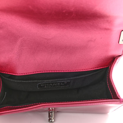 Chanel Metallic Patent Calfskin Quilted Small Boy Flap Pink 5 of 11