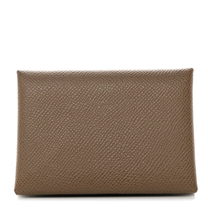 Hermes Epsom Calvi Duo Card Case Etoupe 1 of 7
