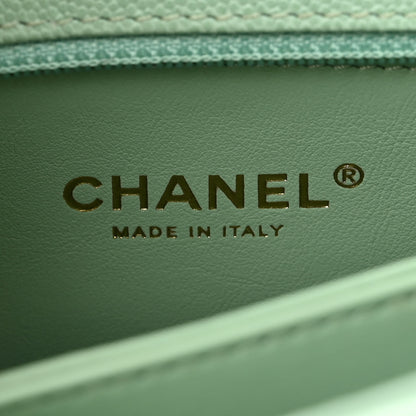 Chanel Caviar Quilted Mini Coco Chain Handle Flap Light Green 6 of 12