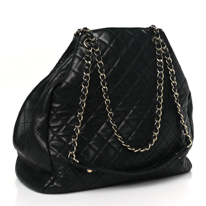 Chanel Lambskin Quilted Large Drawstring Bag Black 3 of 10