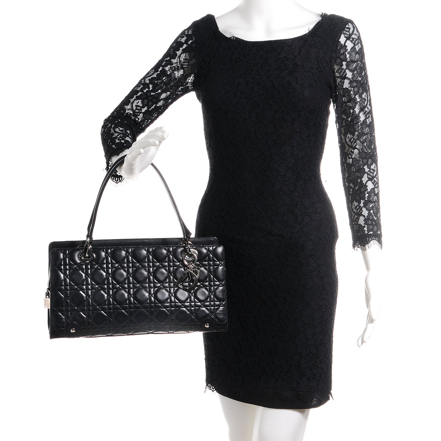 Lambskin Cannage Soft Lady Dior East West Black