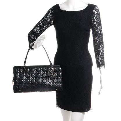Christian Dior Lambskin Cannage Soft Lady Dior East West Black 2 of 7