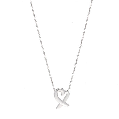 Tiffany Sterling Silver Small Paloma Picasso Loving Heart Pendant Necklace 1 of 5
