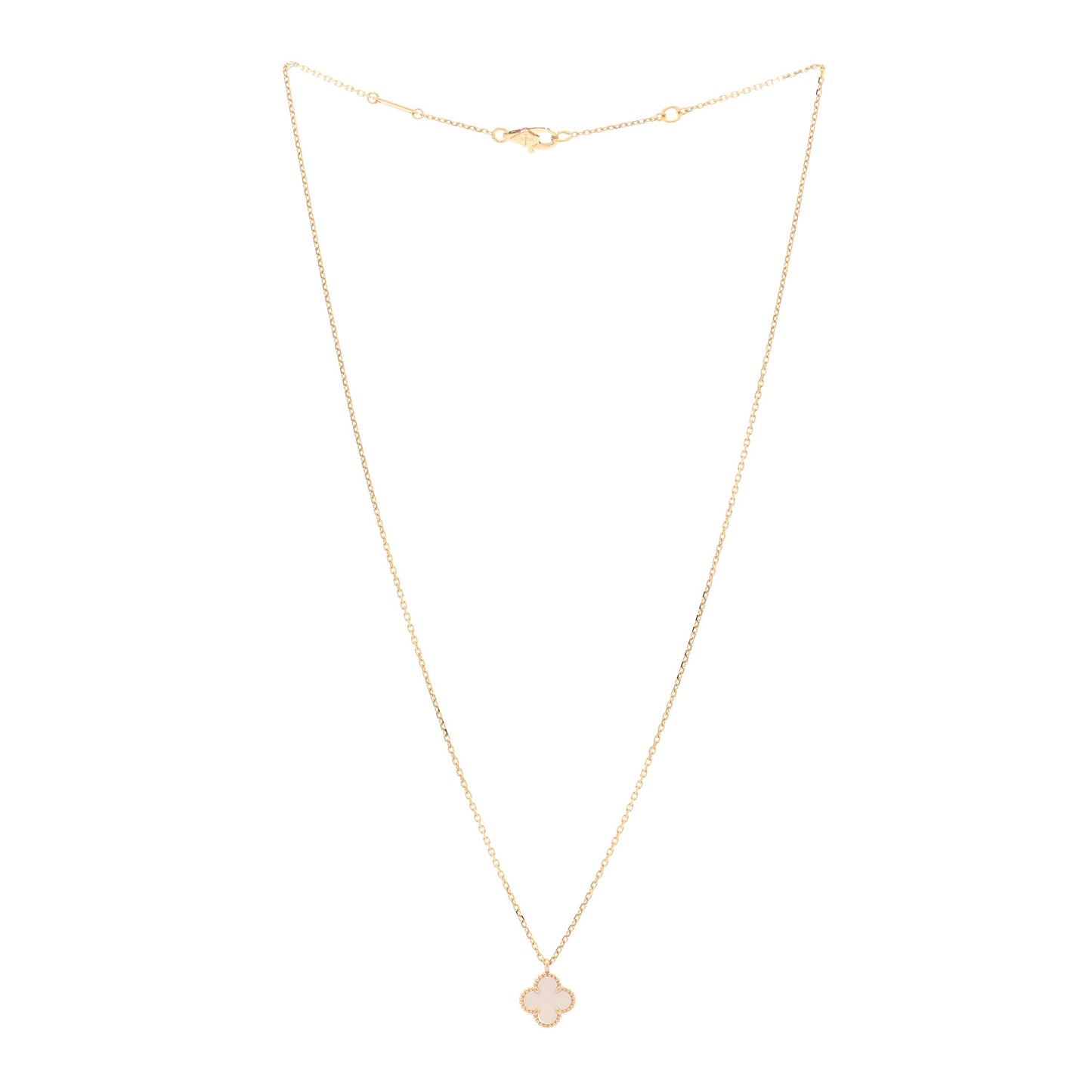 18K Yellow Gold Mother of Pearl Sweet Alhambra Pendant Necklace