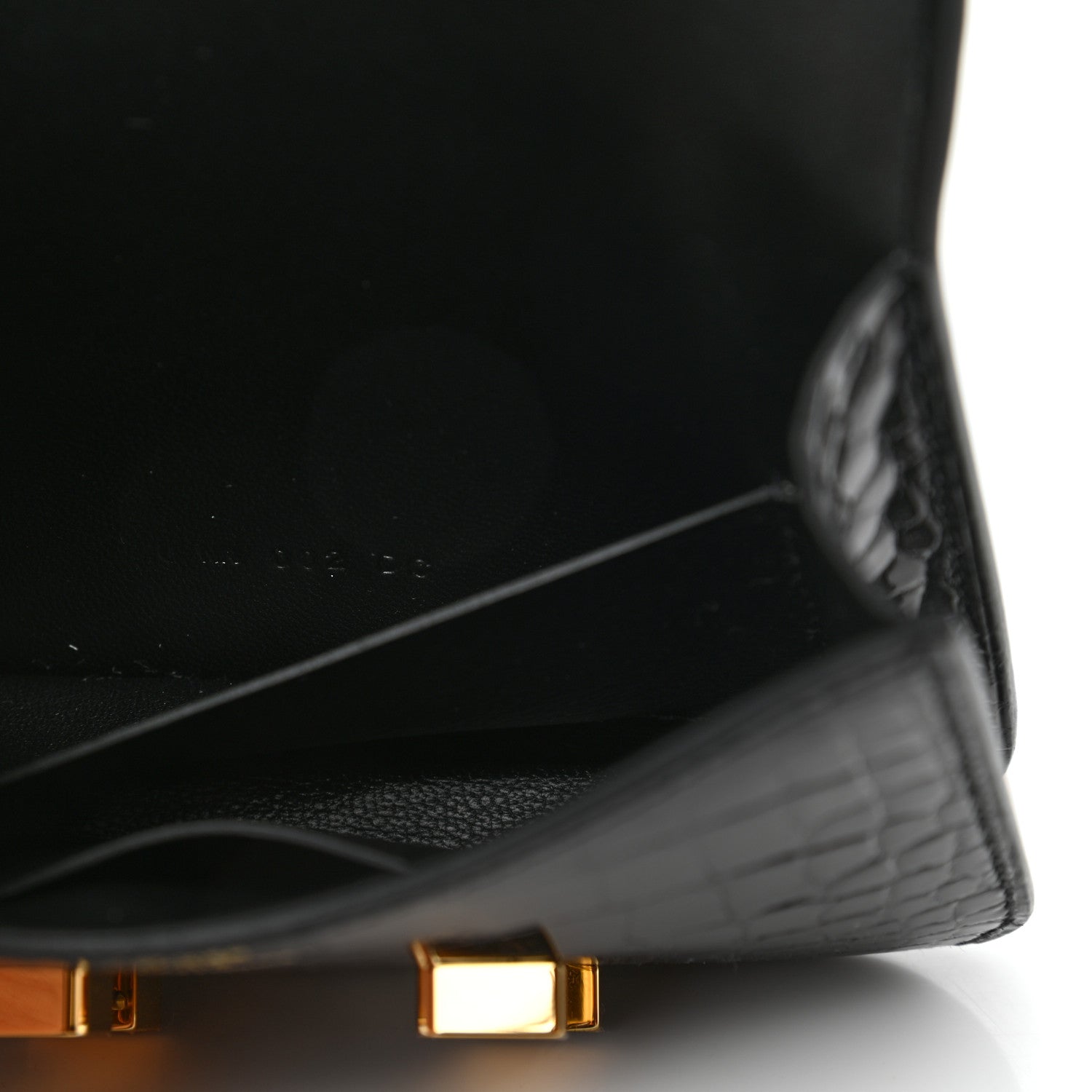 Hermes Shiny Alligator Constance Slim Wallet Black 8 of 9