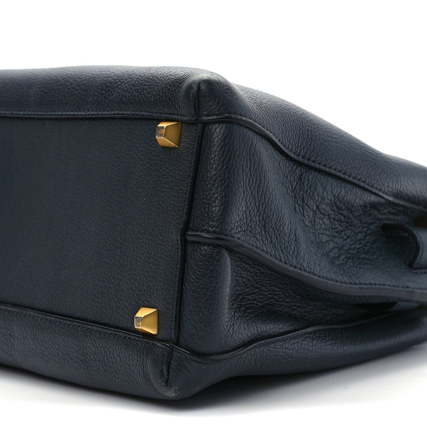 Grained Calfskin Medium Milla Tote Black