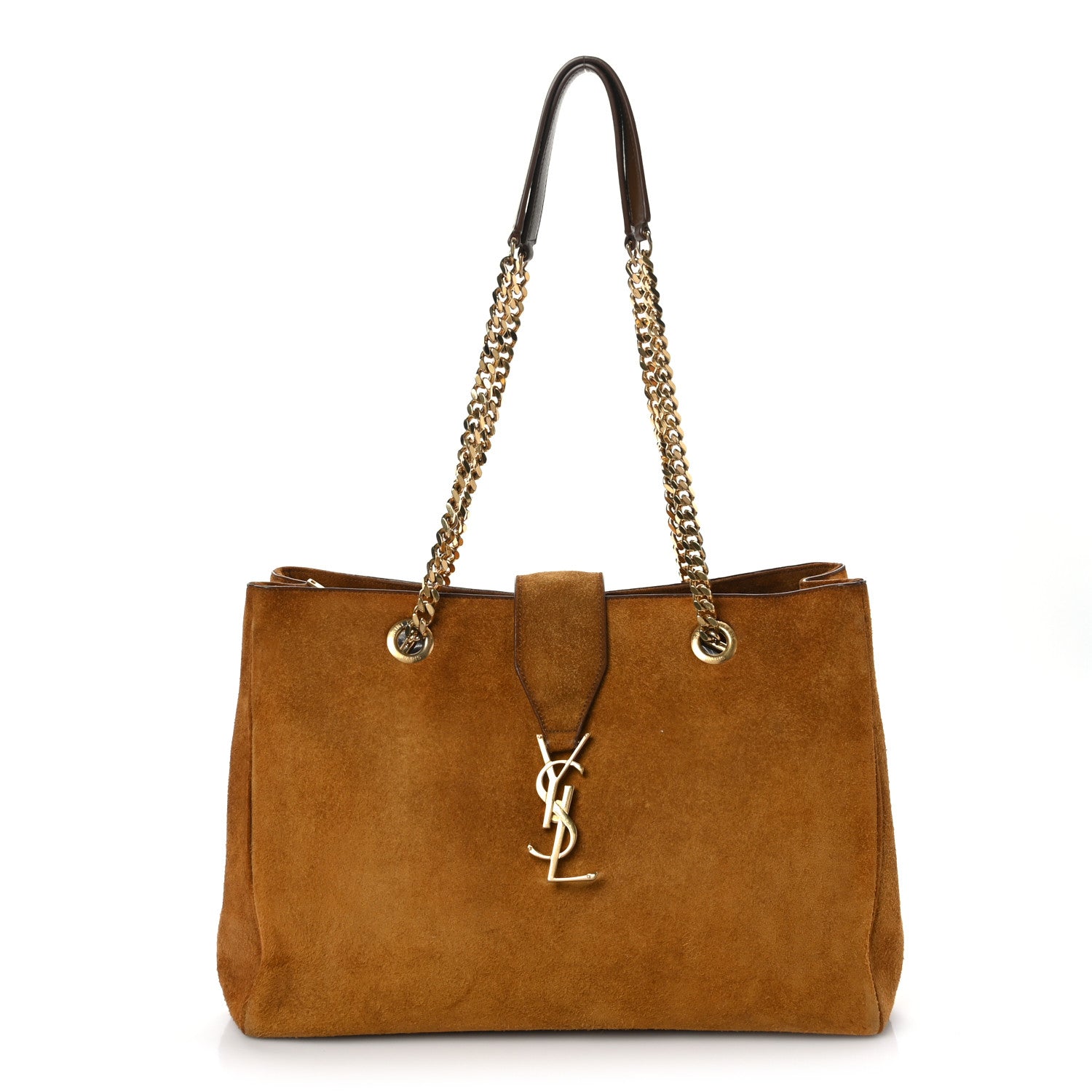 Saint Laurent Suede Monogram Shopping Tote Light Ochre 1 of 10