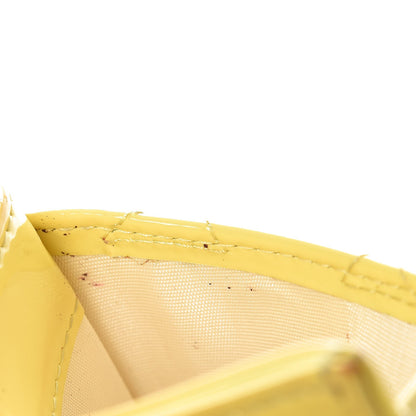 Chanel Patent Quilted Card Holder Yellow 9 of 13