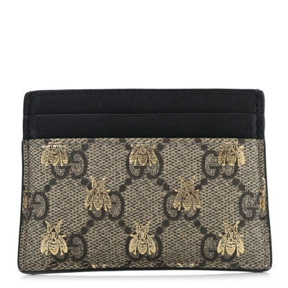 Gucci GG Supreme Monogram Bees Card Holder Black 1 of 7