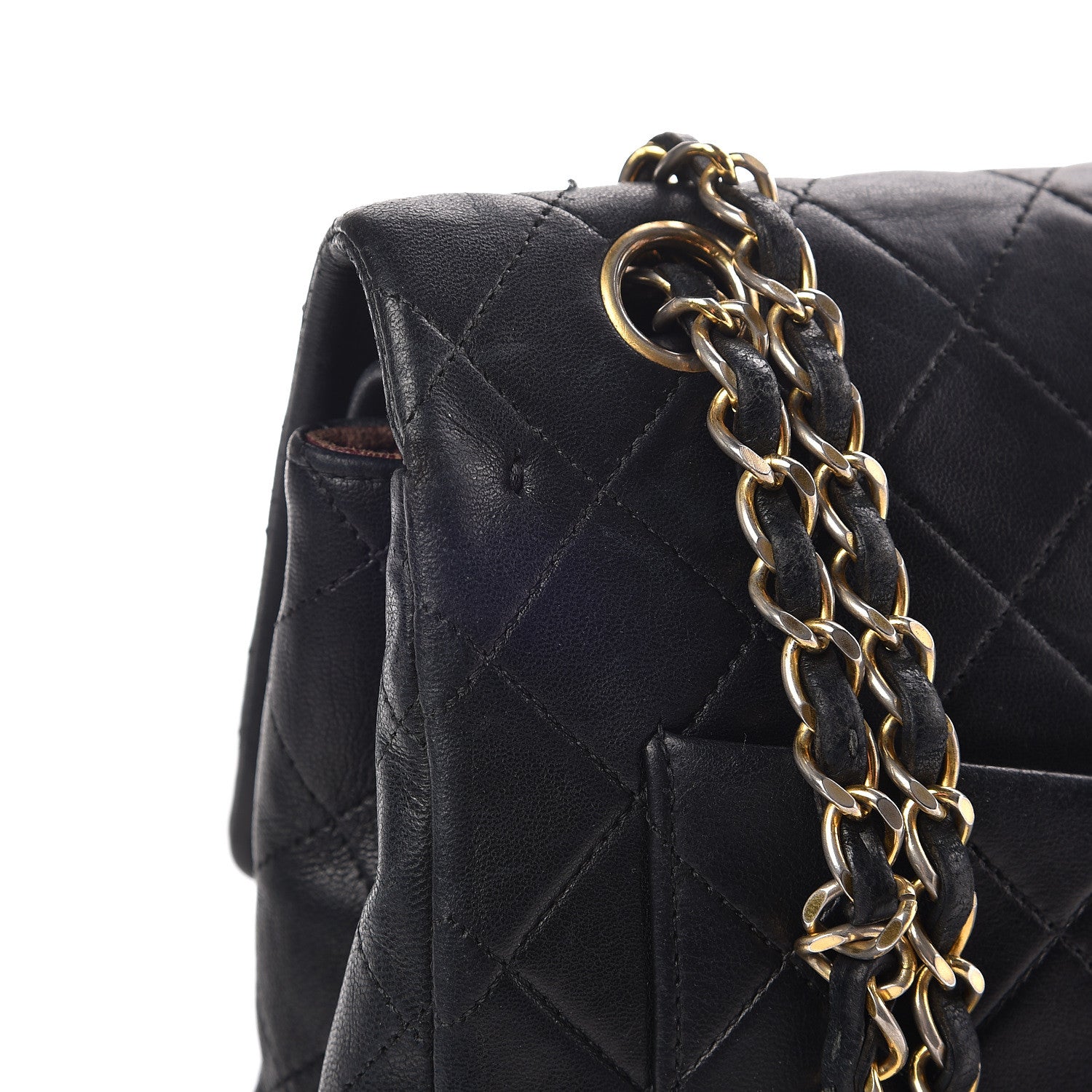 Chanel Lambskin Quilted Medium Double Flap Black 17 of 27