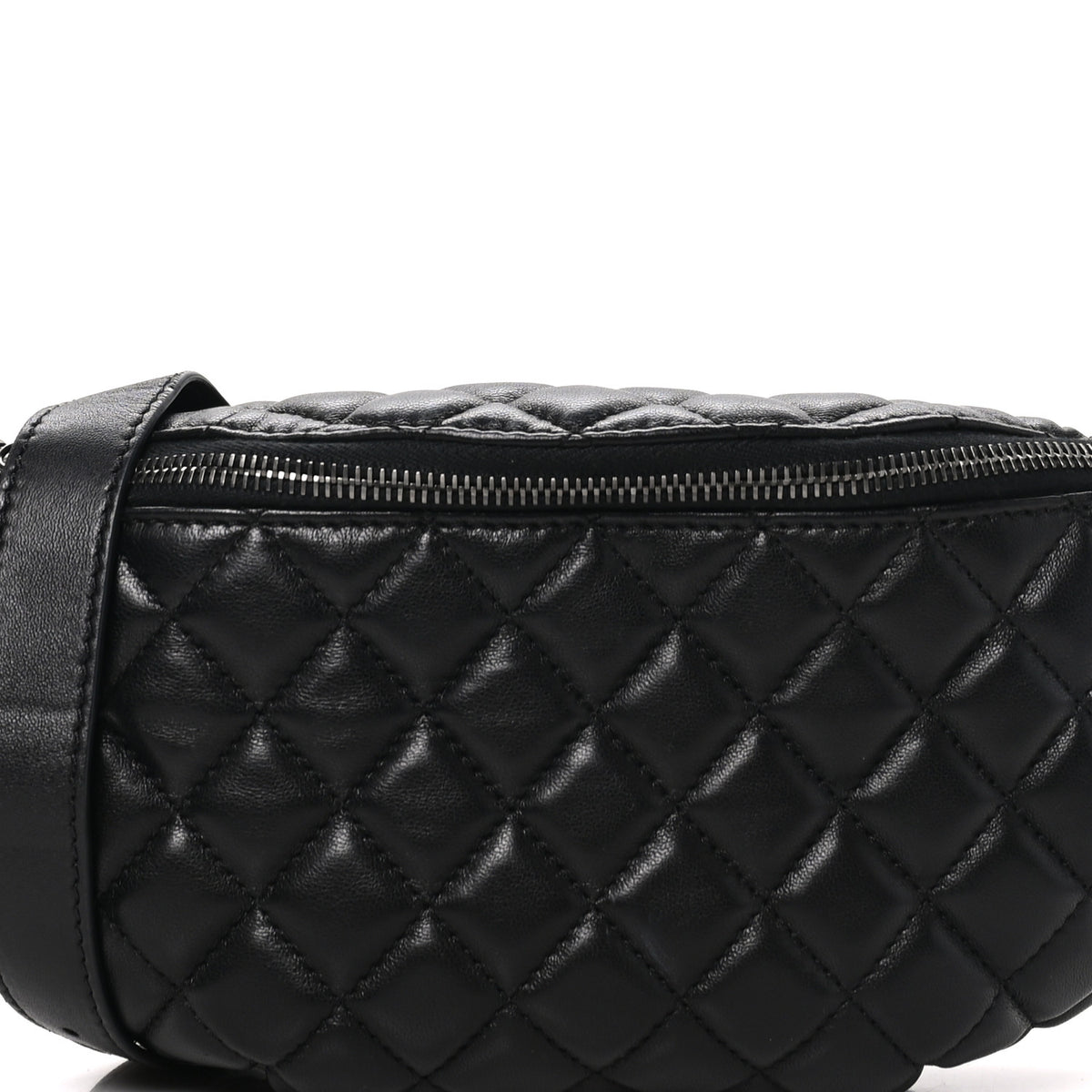 Chanel Lambskin Quilted Banane Waist Bag Fanny Pack Black 8 of 11