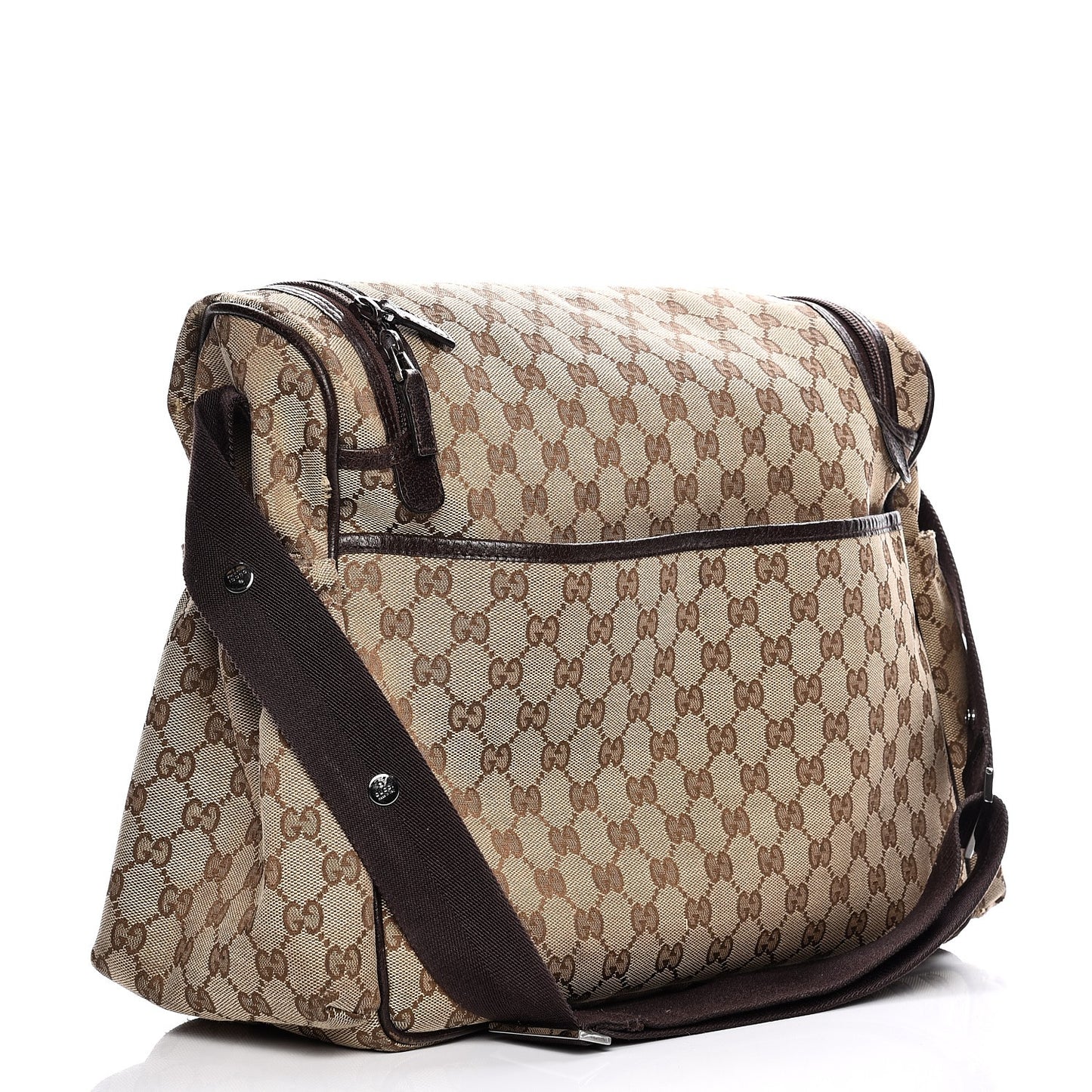 Monogram Natural Pigskin Large Diaper Bag Beige Ebony Cocoa Dark Chocolate