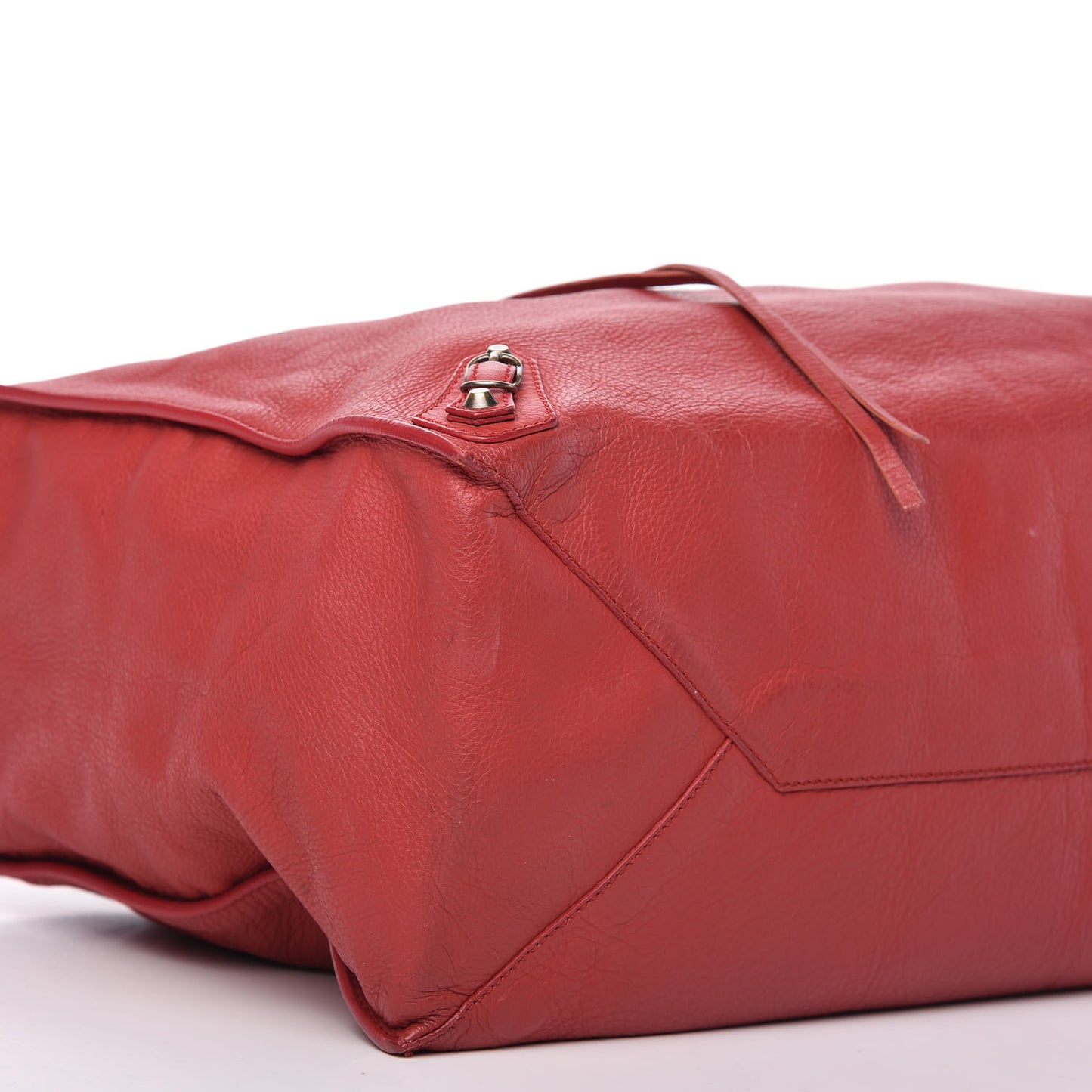 Veau Souple Papier A4 Zip Around Tote Rouge