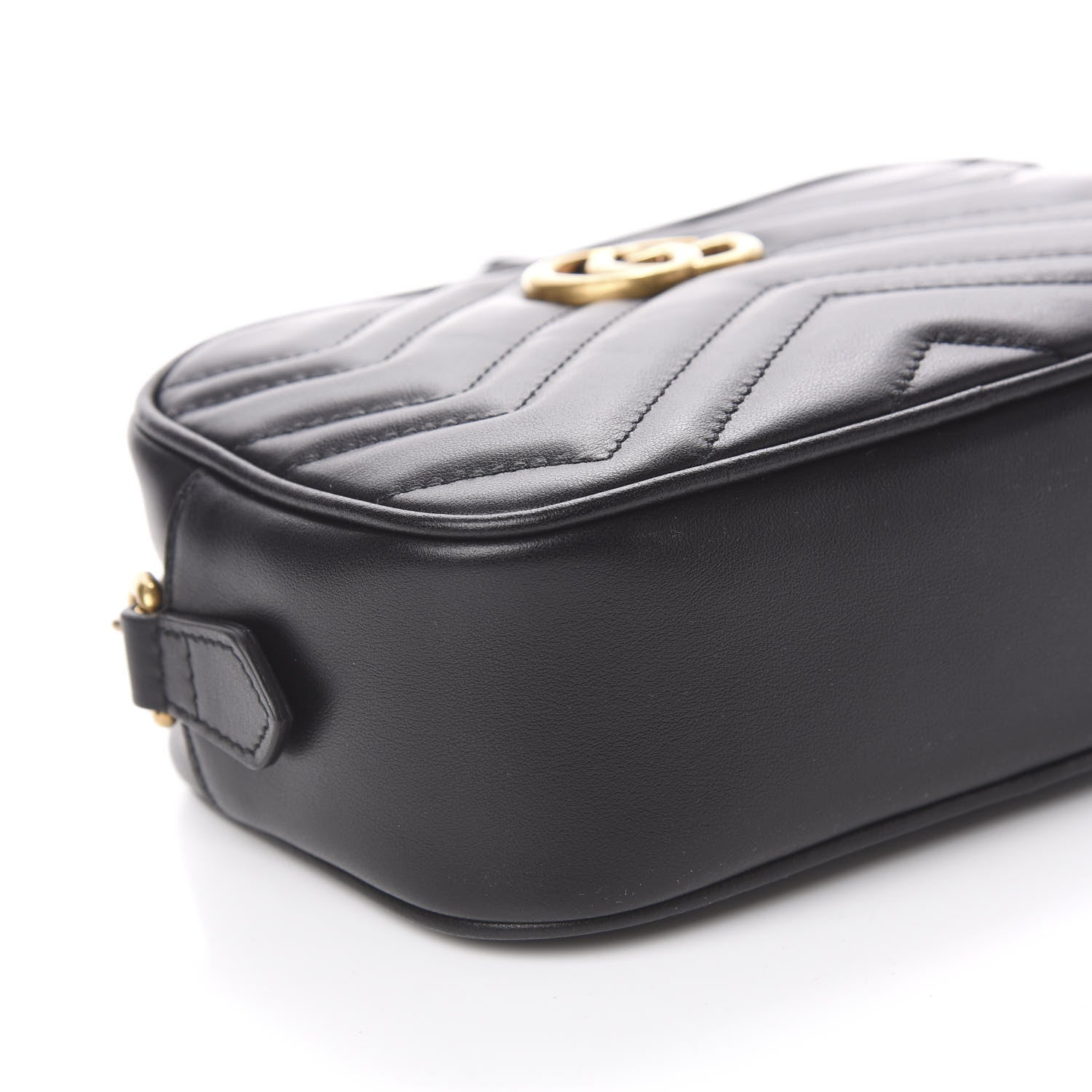 Gucci Calfskin Matelasse Mini GG Marmont Chain Shoulder Bag Black 8 of 10