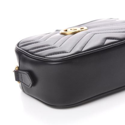 Gucci Calfskin Matelasse Mini GG Marmont Chain Shoulder Bag Black 8 of 10