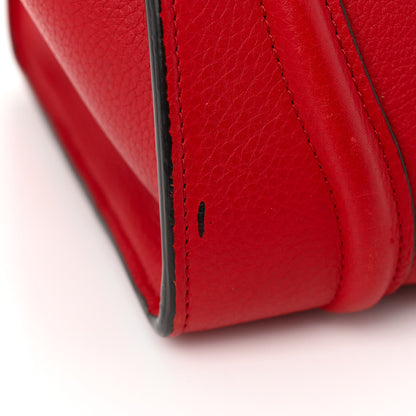 Celine Drummed Calfskin Mini Luggage Coquelicot 12 of 12