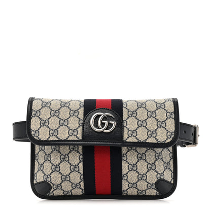 Gucci GG Supreme Monogram Web Small Ophidia Belt Bag 90 36 Beige Navy 1 of 10