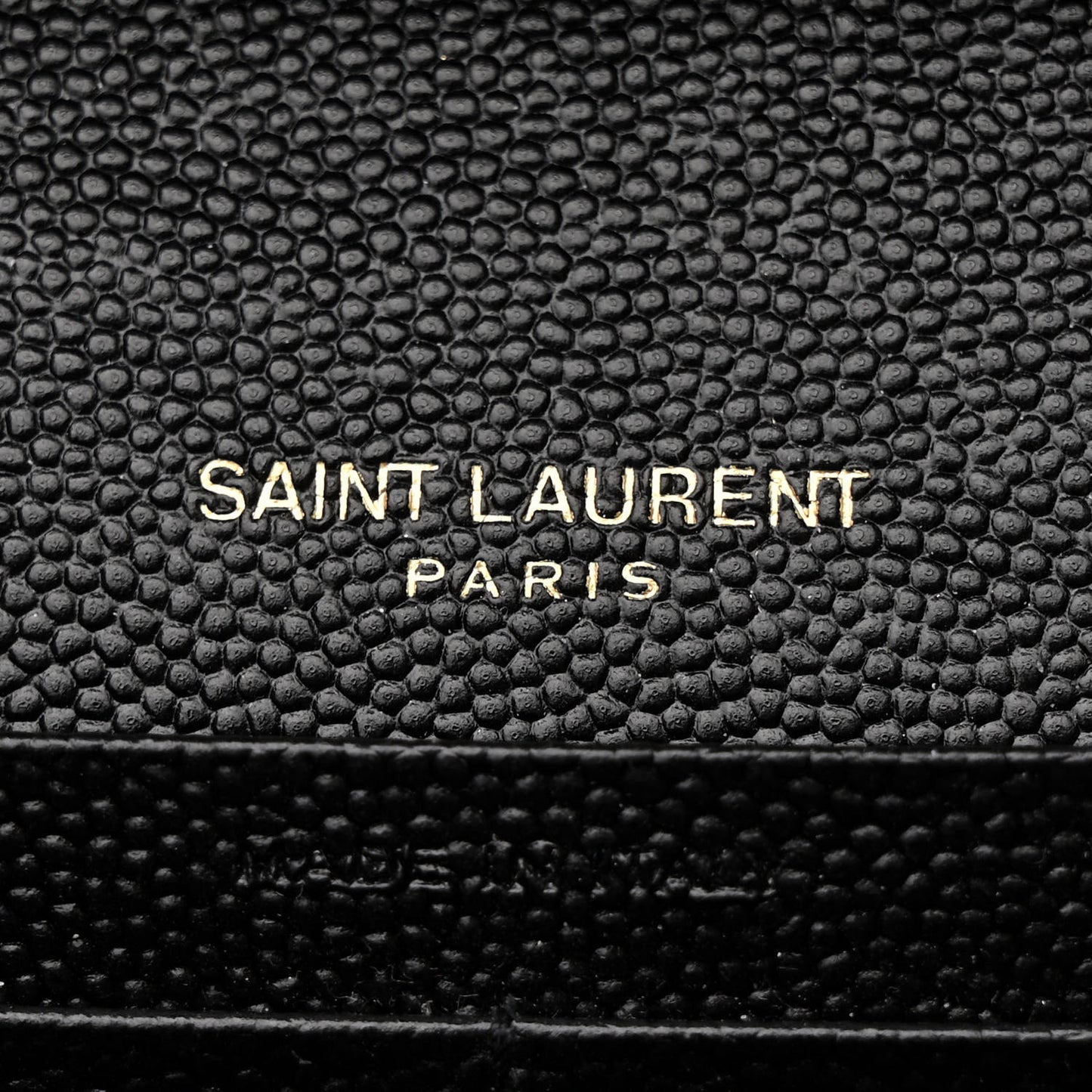 Grain De Poudre Matelasse Chevron Monogram Chain Wallet Black