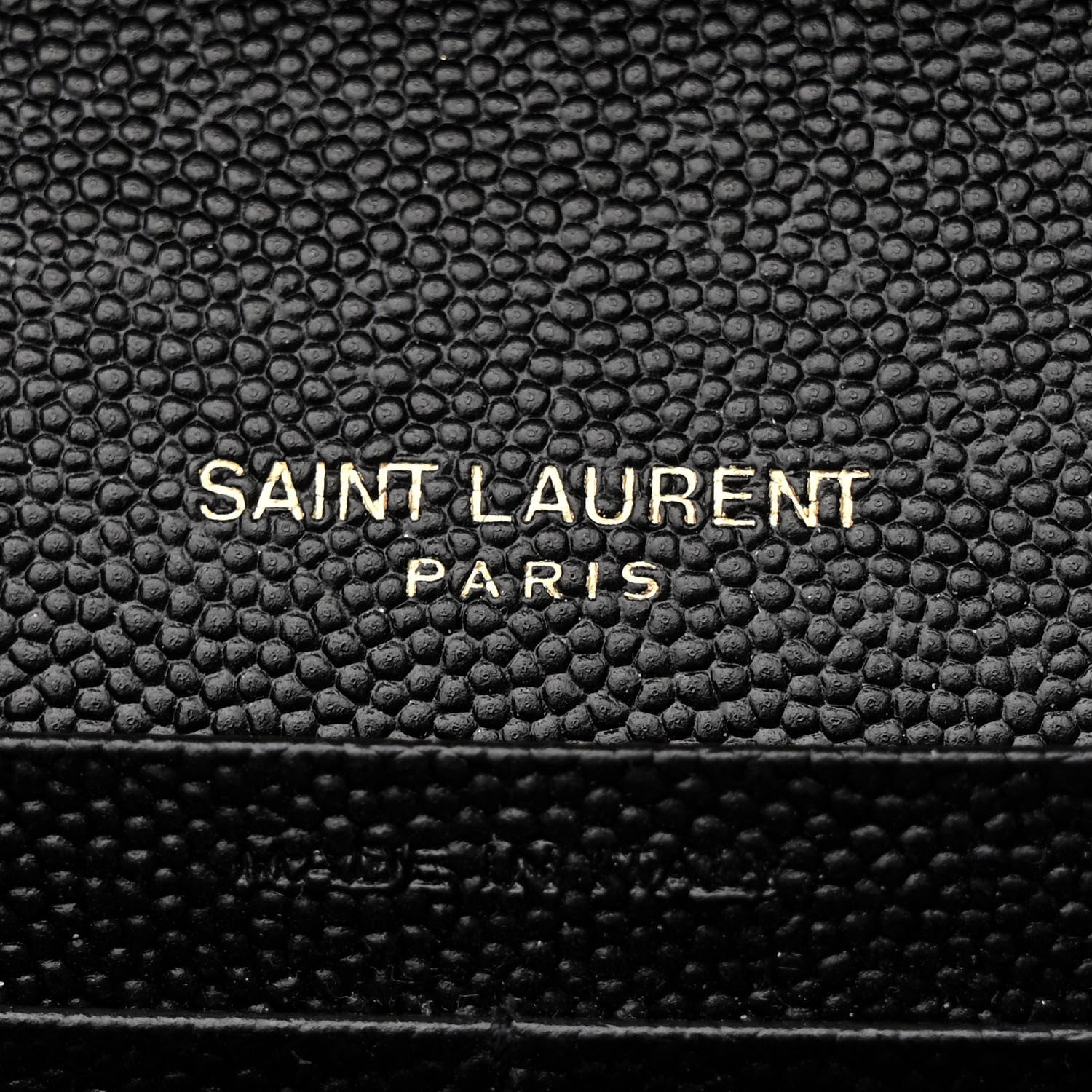 Saint Laurent Grain De Poudre Matelasse Chevron Monogram Chain Wallet Black 7 of 12