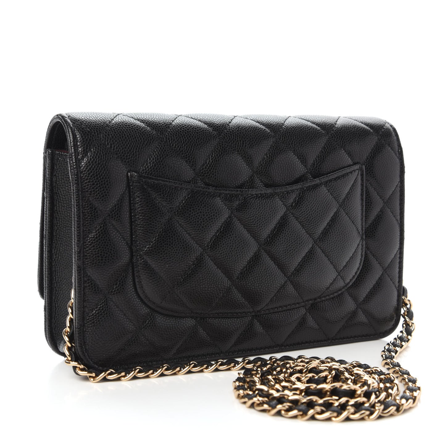 Caviar Quilted Wallet On Chain WOC Black
