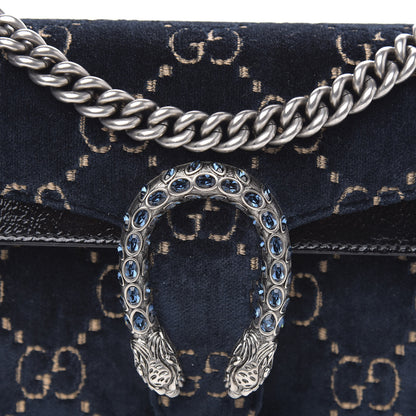 Gucci Velvet Skipper Crystal GG Monogram Small Dionysus Shoulder Bag Blue Beige Black 9 of 14
