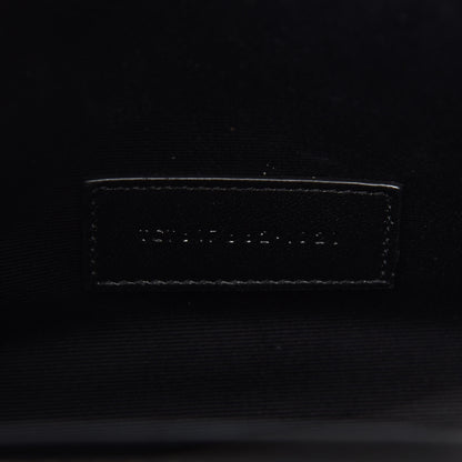 Saint Laurent Grain De Poudre Matelasse Chevron Monogram Envelope Clutch Black 7 of 9