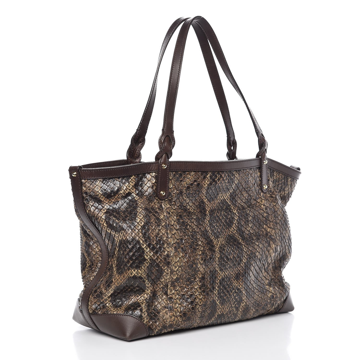 Gucci Python Medium Craft Tote Brown 4 of 11