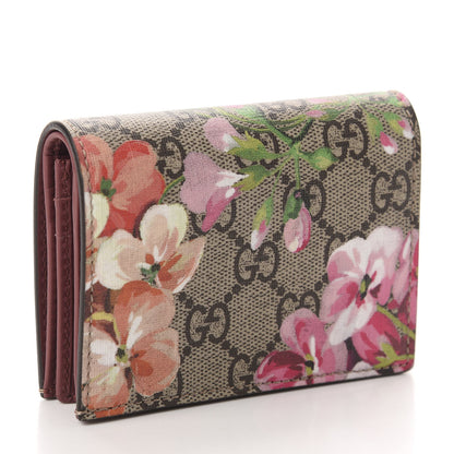 Gucci GG Supreme Monogram Blooms Card Case Beige Multicolor Dry Rose 3 of 8