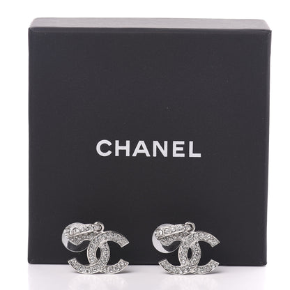 Chanel Crystal Palais Garnier CC Drop Earrings Silver 5 of 5