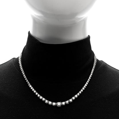 Parker & West by FASHIONPHILE 14K White Gold Diamond 10.77ctw Riviera Necklace 3 of 6