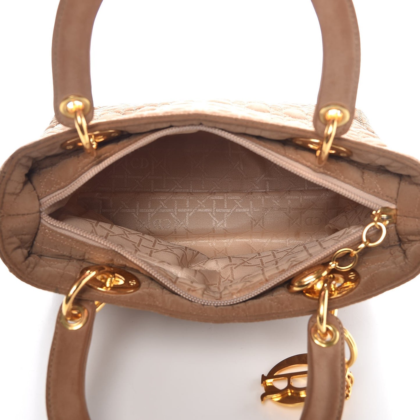Nylon Cannage Medium Lady Dior Brown