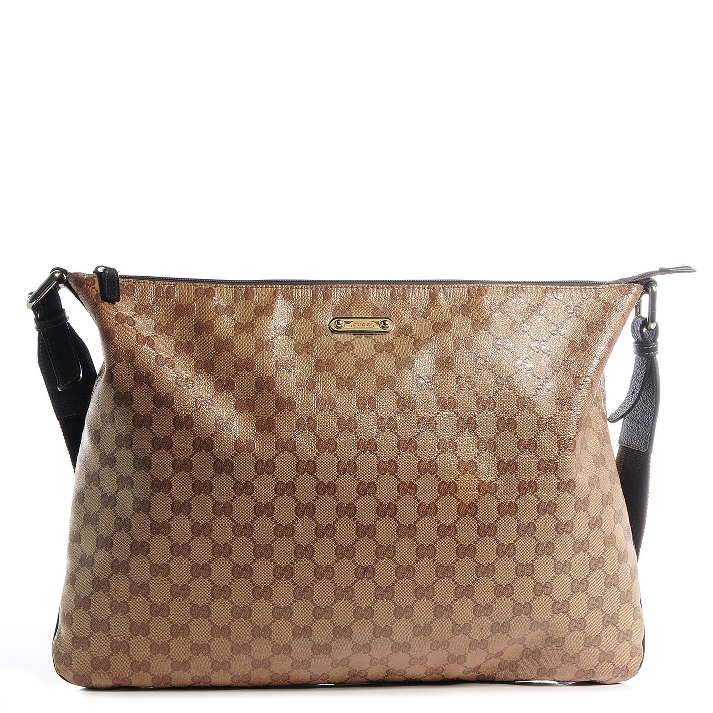 Crystal Monogram Messenger Bag Brown