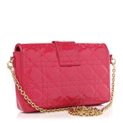 Christian Dior Patent Cannage New Lock Pouch Fuchsia 3 of 16